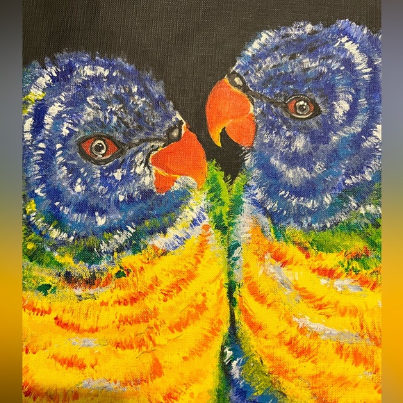 Hand painted acrylic birds - Picture 2 of 3